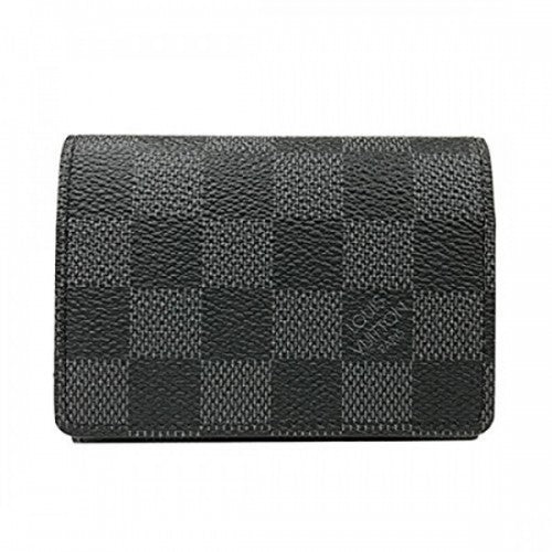 N63338 Enveloppe Carte De Visite Damier Graphite Canvas