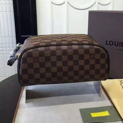 N47527 King Size Toiletry Bag Damier Ebene Canvas