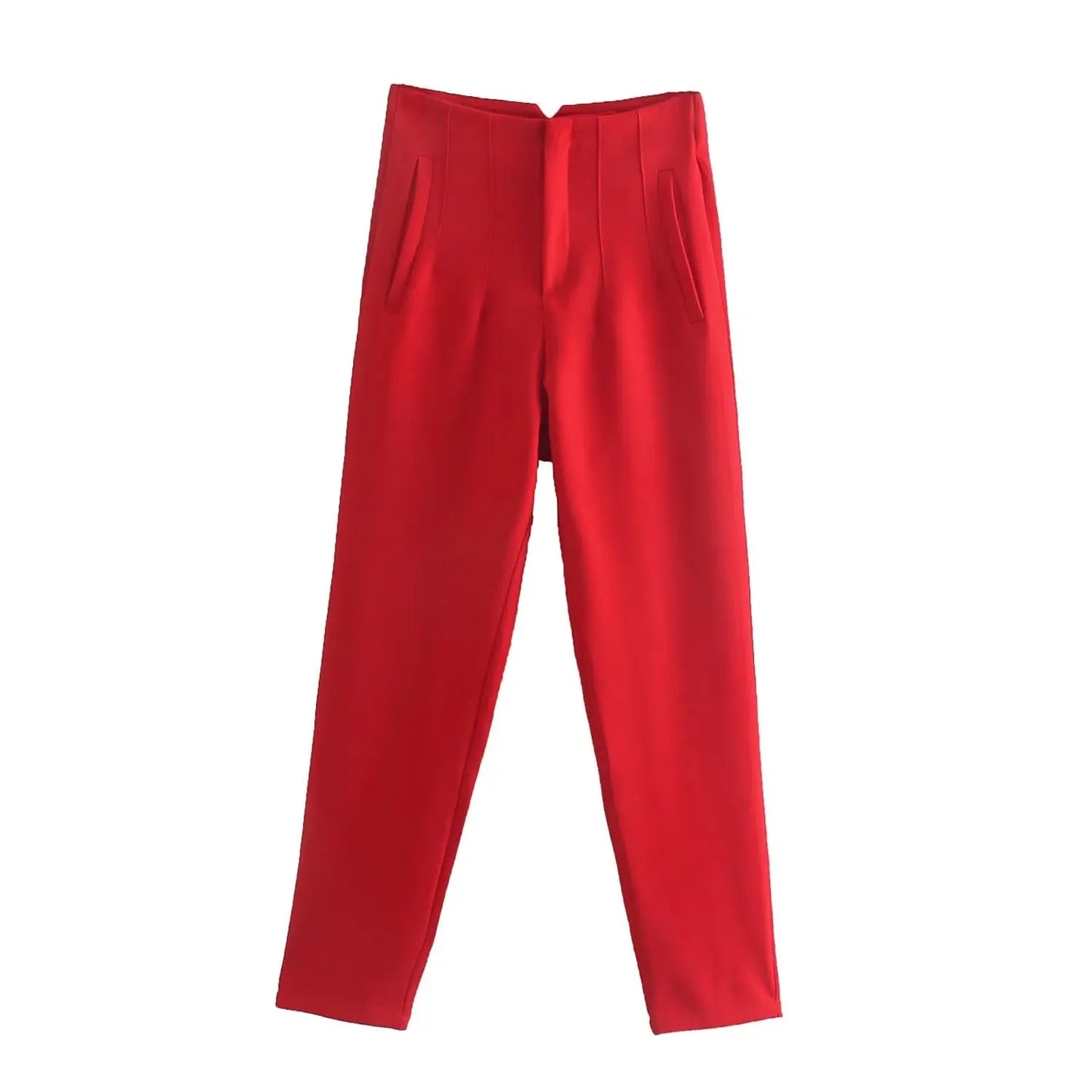 Women Fashion Straight Pants High Waist Female Chic Lady