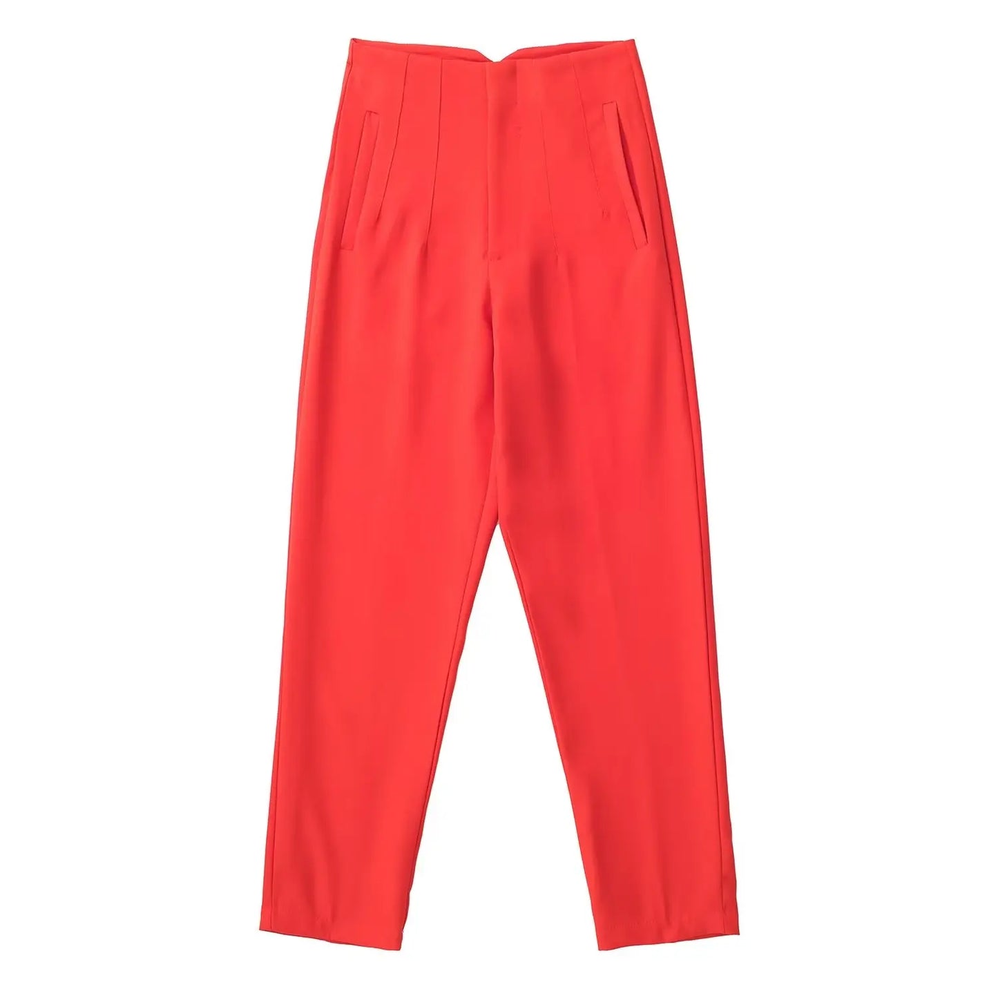 Women Fashion Straight Pants High Waist Female Chic Lady
