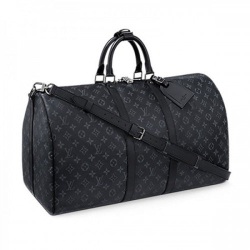 M40605 Keepall 55 Bandouliere Duffel Bag Monogram Eclipse Canvas