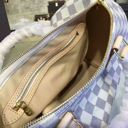 N41373 Speedy Bandouliere 30 Tote Bag Damier Azur Canvas