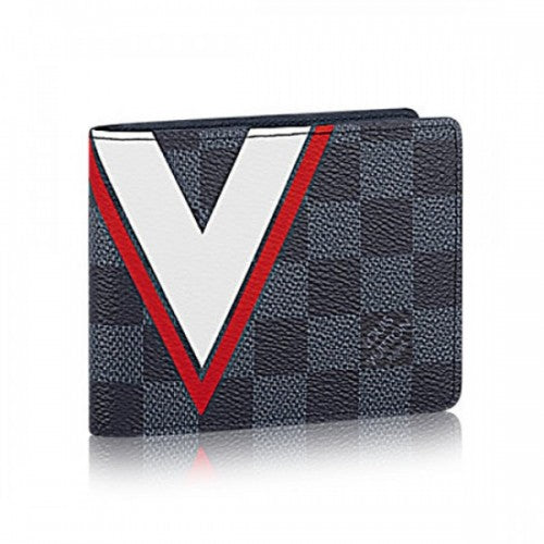 N64008 Slender Wallet Damier Cobalt Canvas