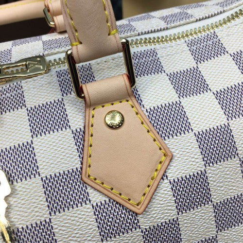 N41372 Speedy Bandouliere 35 Tote Bag Damier Azur Canvas