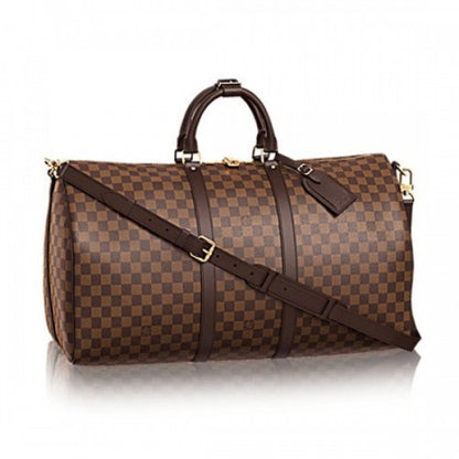 N41414 Keepall Bandouliere 55 Duffel Bag Damier Ebene Canvas