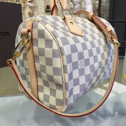 N41374 Speedy Bandouliere 25 Tote Bag Damier Azur Canvas