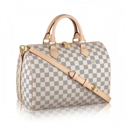 M41113 Speedy Bandouliere Tote Bag White Checker Canvas