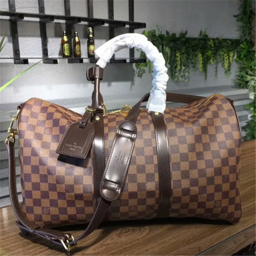 M41418 Keepall Bandouliere 45 Duffel Bag Damier Ebene Canvas