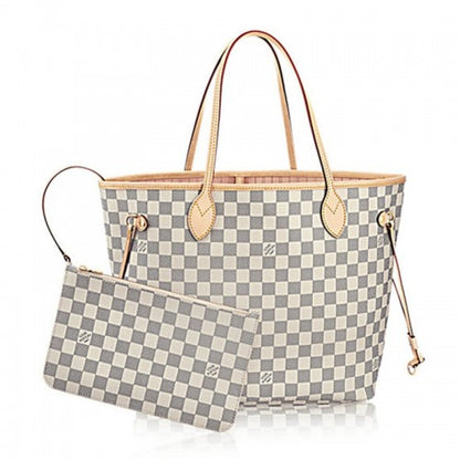 N41605 Neverfull MM Shoulder Bag Damier Azur Canvas