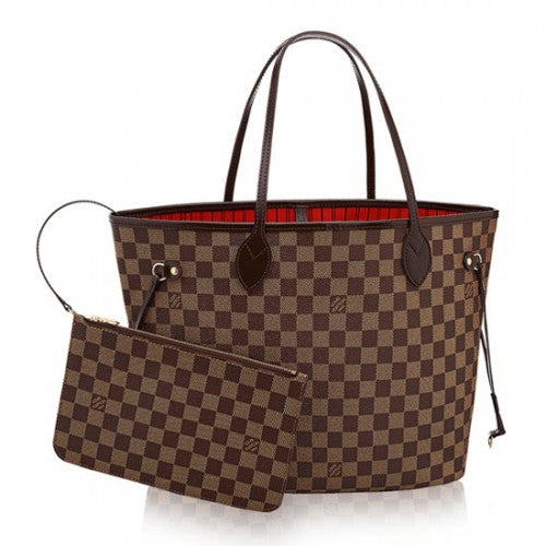 N41358 Neverfull MM Shoulder Bag Damier Ebene Canvas