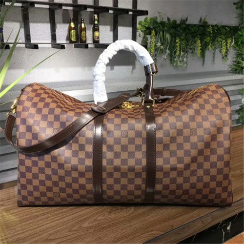 N41414 Keepall Bandouliere 55 Duffel Bag Damier Ebene Canvas