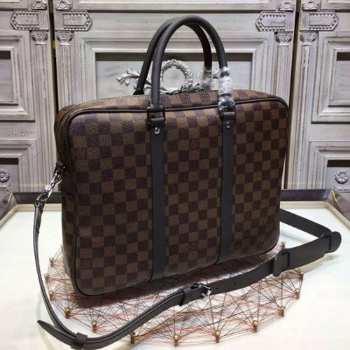 N41466 Porte-Documents Voyage PM Briefcase Damier Ebene Canvas