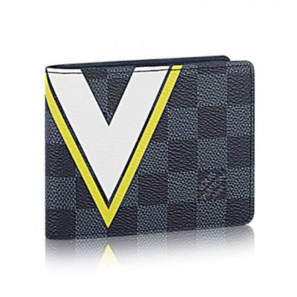 N64010 Slender Wallet Damier Cobalt Canvas