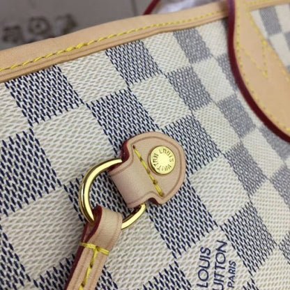 N41605 Neverfull MM Shoulder Bag Damier Azur Canvas