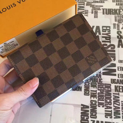 R20700 Small Ring Agenda Cover Damier Ebene Canvas