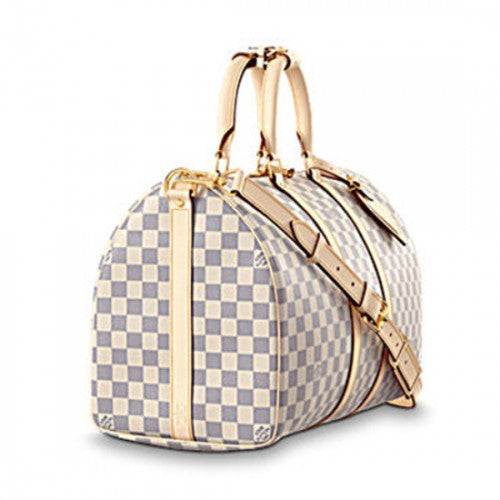 N48223 Keepall Bandouliere 45 Duffel Bag Damier Azur Canvas