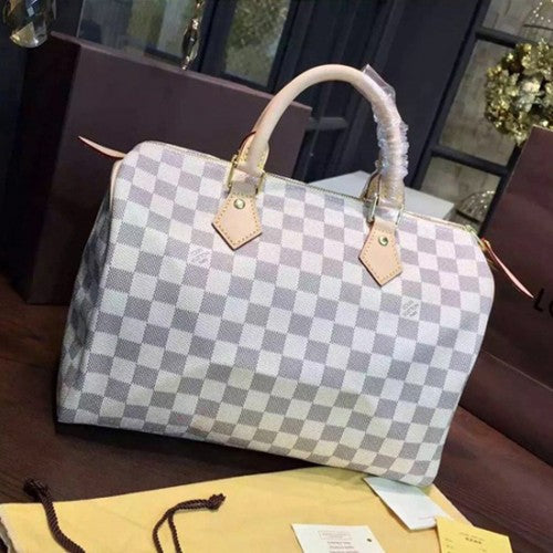 N41370 Speedy 30 Tote Bag Damier Azur Canvas