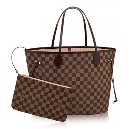 M40995 Neverfull Shoulder Bag Damier Canvas/Pink-interior. MM/GM