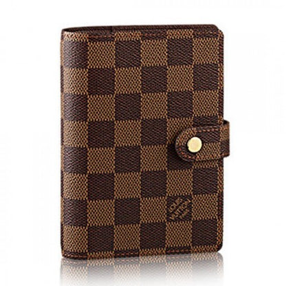 R20700 Small Ring Agenda Cover Damier Ebene Canvas