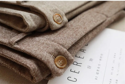 Woolen Pants Women's Harem Pencil Pants Autumn Winter High Waisted