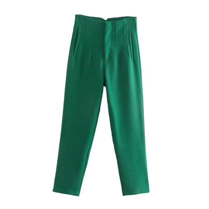 Women Fashion Straight Pants High Waist Female Chic Lady