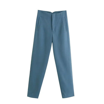 Women Fashion Straight Pants High Waist Female Chic Lady