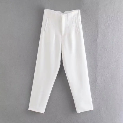 Women Fashion Straight Pants High Waist Female Chic Lady