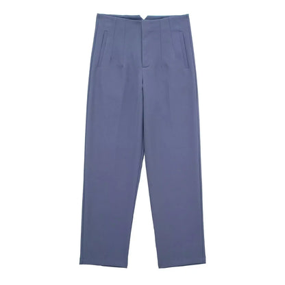 Women Fashion Straight Pants High Waist Female Chic Lady