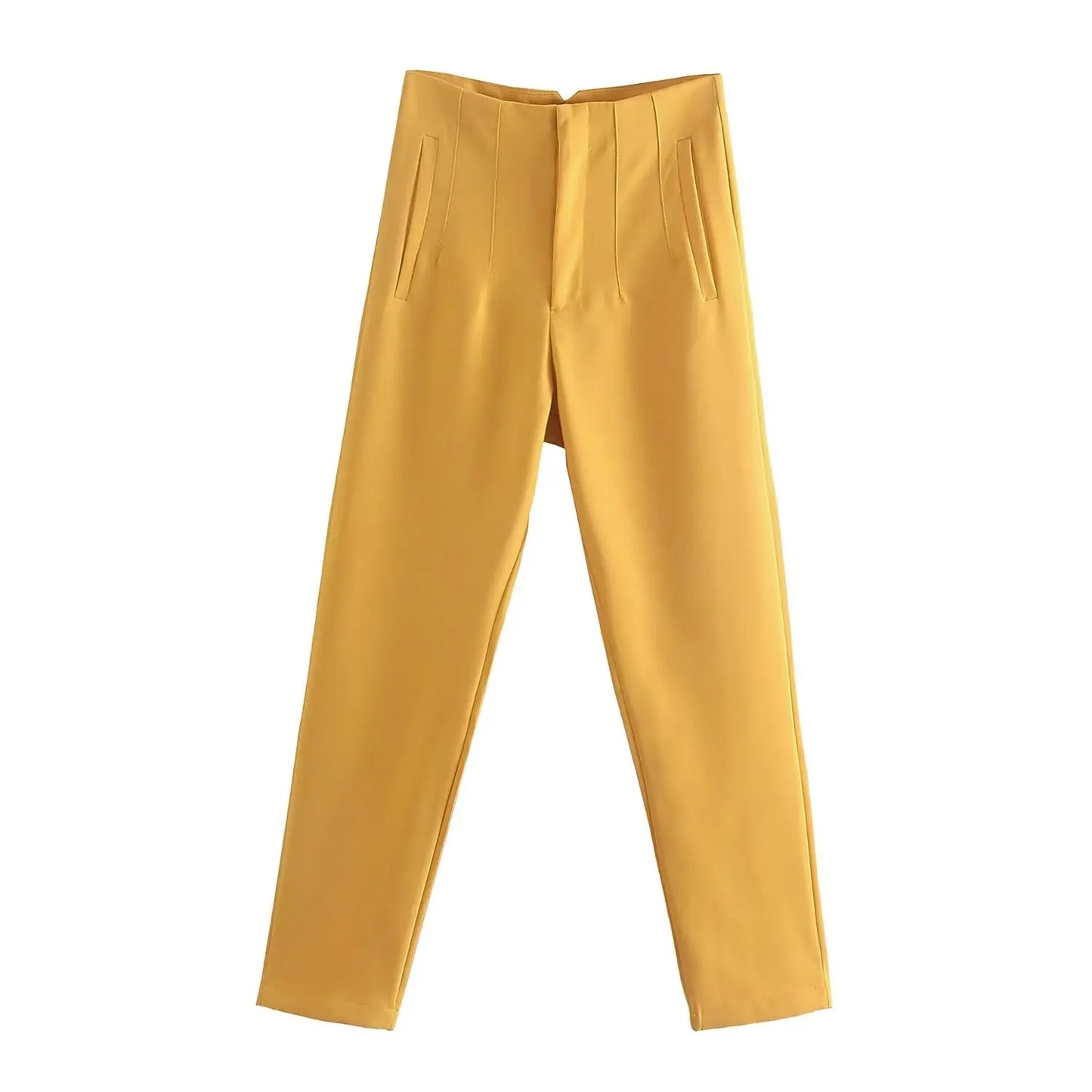 Women Fashion Straight Pants High Waist Female Chic Lady