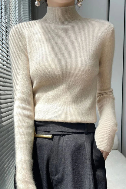Sweater Women Half Turtleneck Knitted Pullovers Harajuku Korean Jumpers