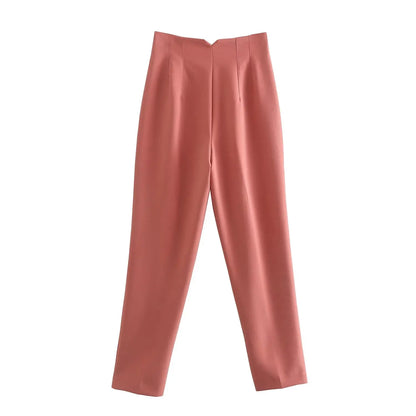 Women Fashion Straight Pants High Waist Female Chic Lady