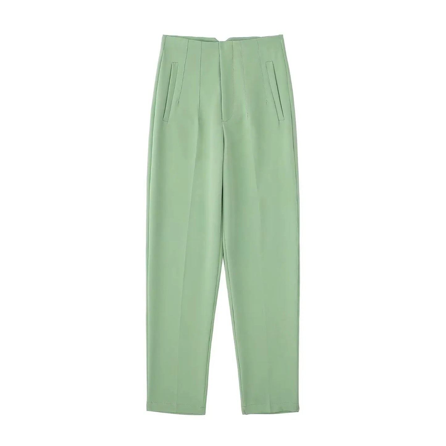 Women Fashion Straight Pants High Waist Female Chic Lady
