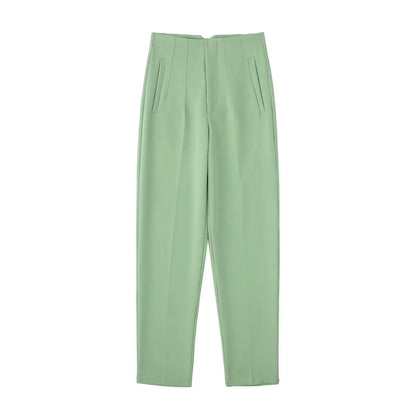 Women Fashion Straight Pants High Waist Female Chic Lady