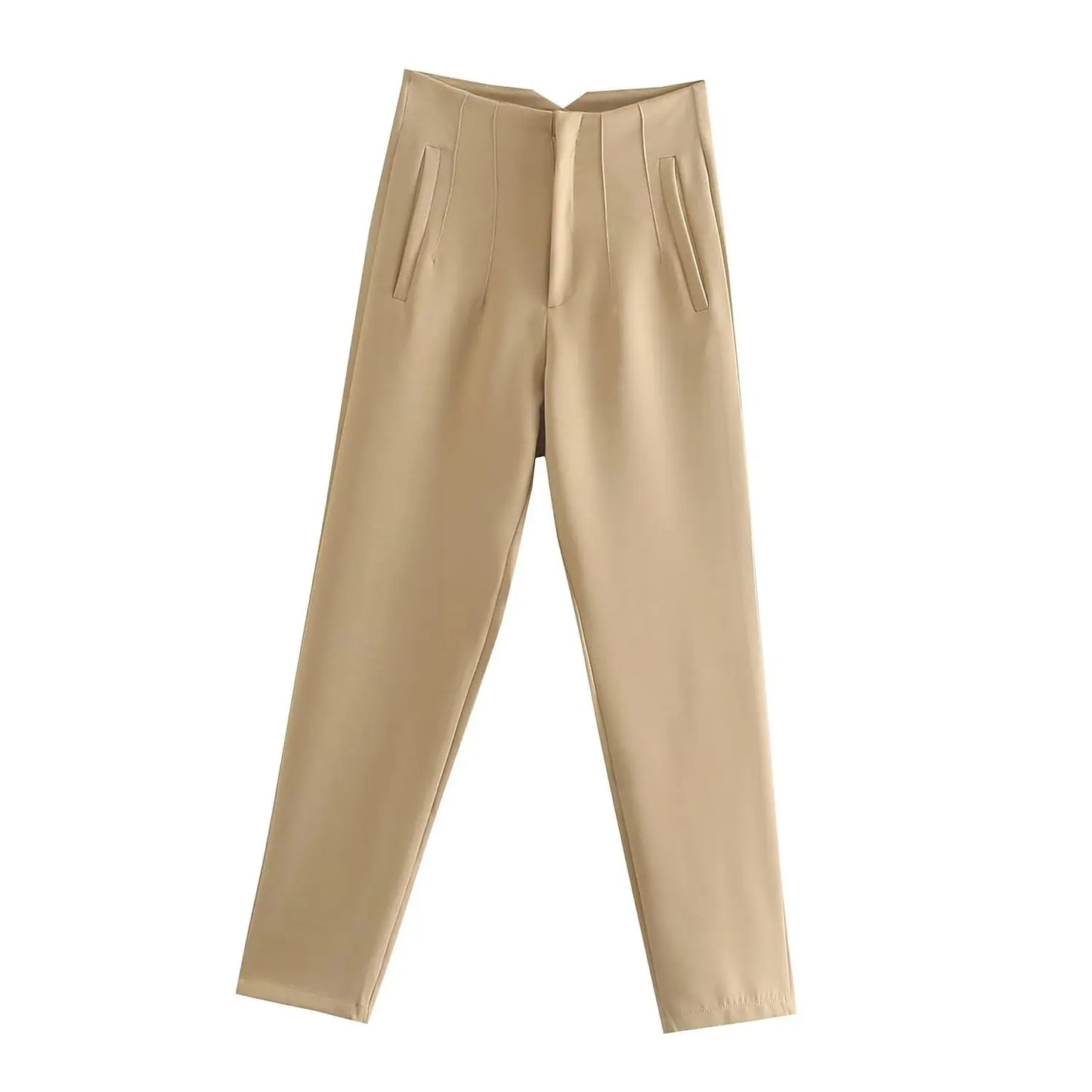 Women Fashion Straight Pants High Waist Female Chic Lady