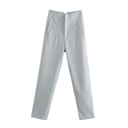 Women Fashion Straight Pants High Waist Female Chic Lady