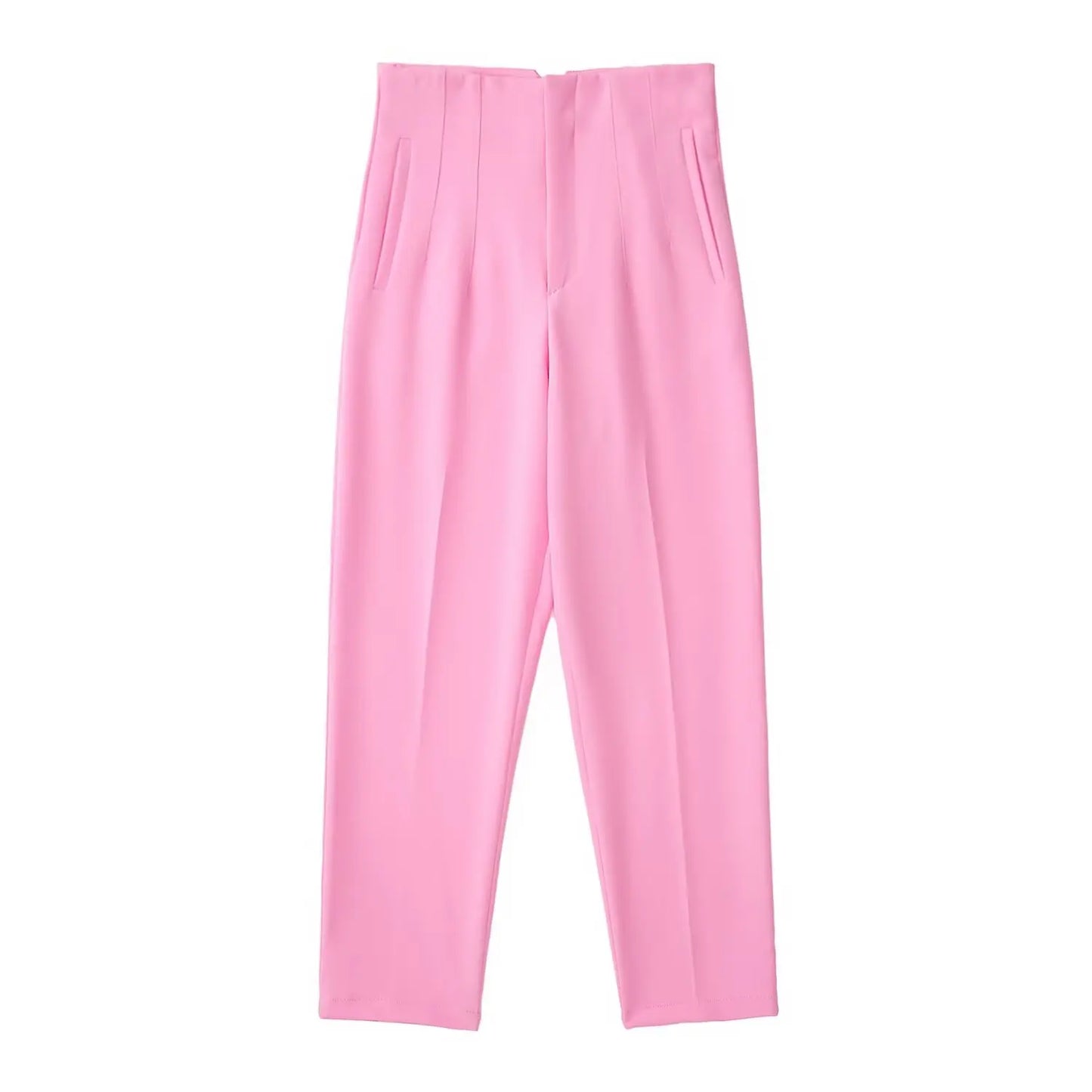 Women Fashion Straight Pants High Waist Female Chic Lady