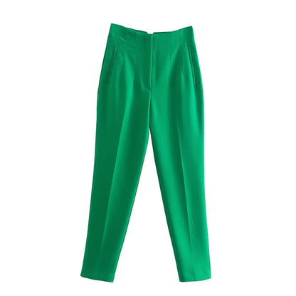 Women Fashion Straight Pants High Waist Female Chic Lady