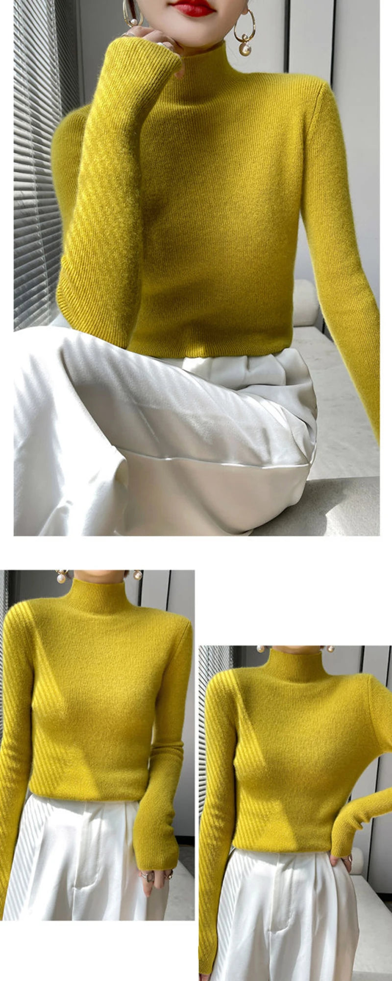 Sweater Women Half Turtleneck Knitted Pullovers Harajuku Korean Jumpers