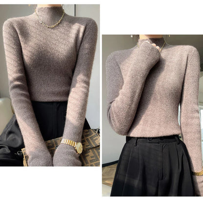 Sweater Women Half Turtleneck Knitted Pullovers Harajuku Korean Jumpers