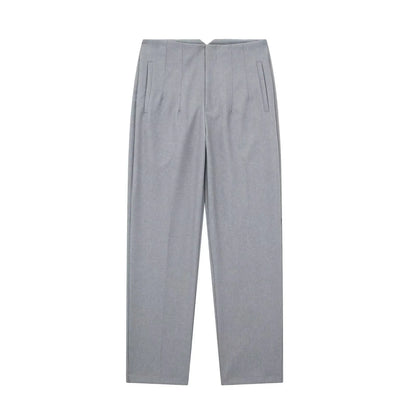 Women Fashion Straight Pants High Waist Female Chic Lady