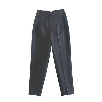 Women Fashion Straight Pants High Waist Female Chic Lady