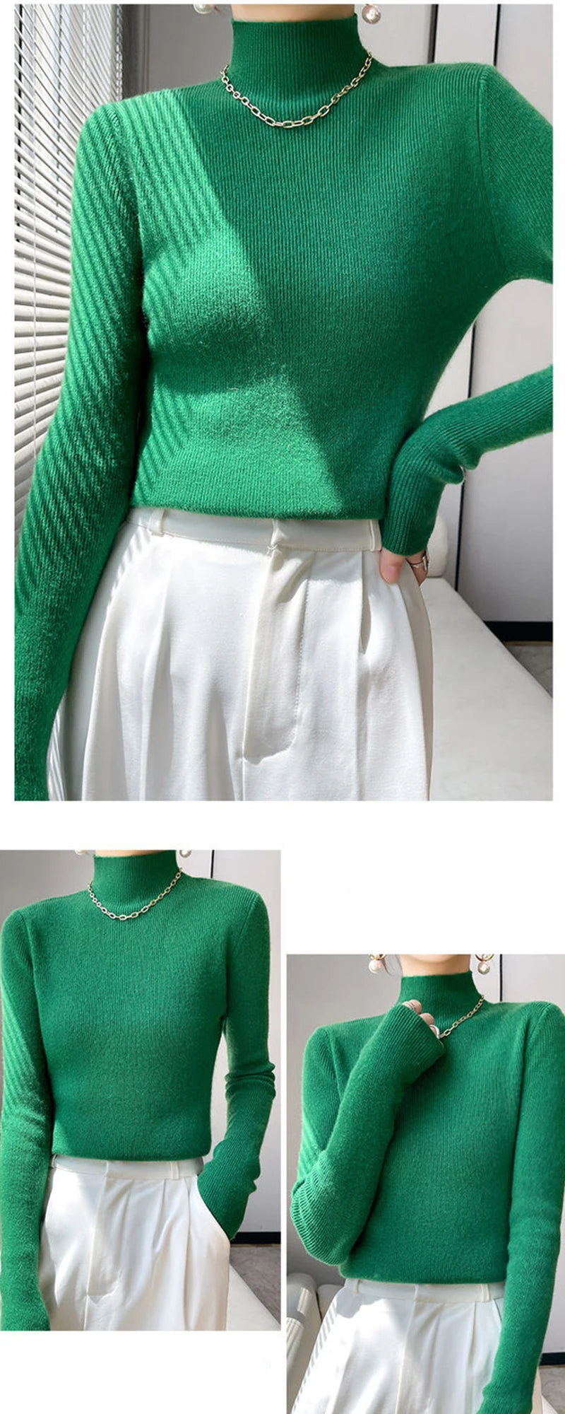 Sweater Women Half Turtleneck Knitted Pullovers Harajuku Korean Jumpers