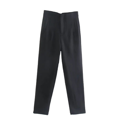 Women Fashion Straight Pants High Waist Female Chic Lady