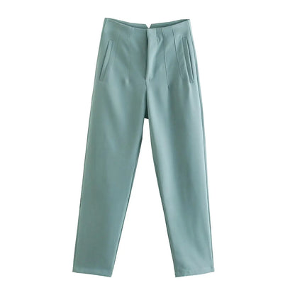 Women Fashion Straight Pants High Waist Female Chic Lady