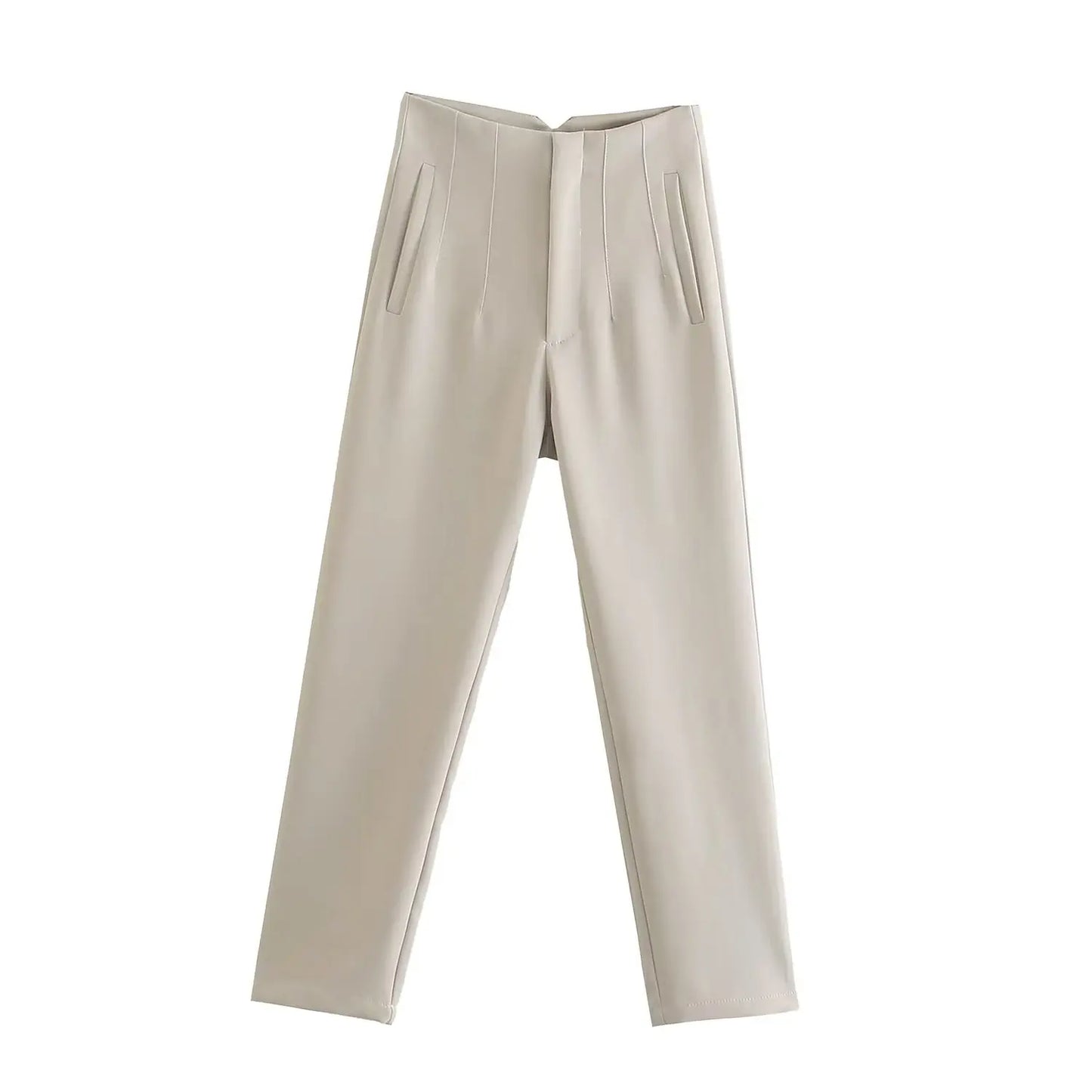 Women Fashion Straight Pants High Waist Female Chic Lady