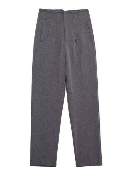 Women Fashion Straight Pants High Waist Female Chic Lady