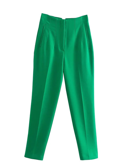 Women Fashion Straight Pants High Waist Female Chic Lady