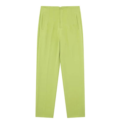 Women Fashion Straight Pants High Waist Female Chic Lady