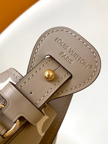 M40817 Bucket Shoulder Bag Monogram Embossed Grey Color.