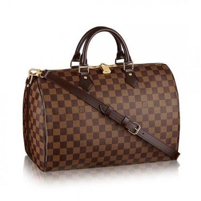 N41366 Speedy Bandouliere 35 Tote Bag Damier Ebene Canvas